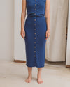 BASERANGE 25 Spring/Summer Drip Skirt/Cardigan Portugal BAS-SKDR-LI-SU25-MEZ BLUE Skirt (DRDR)
